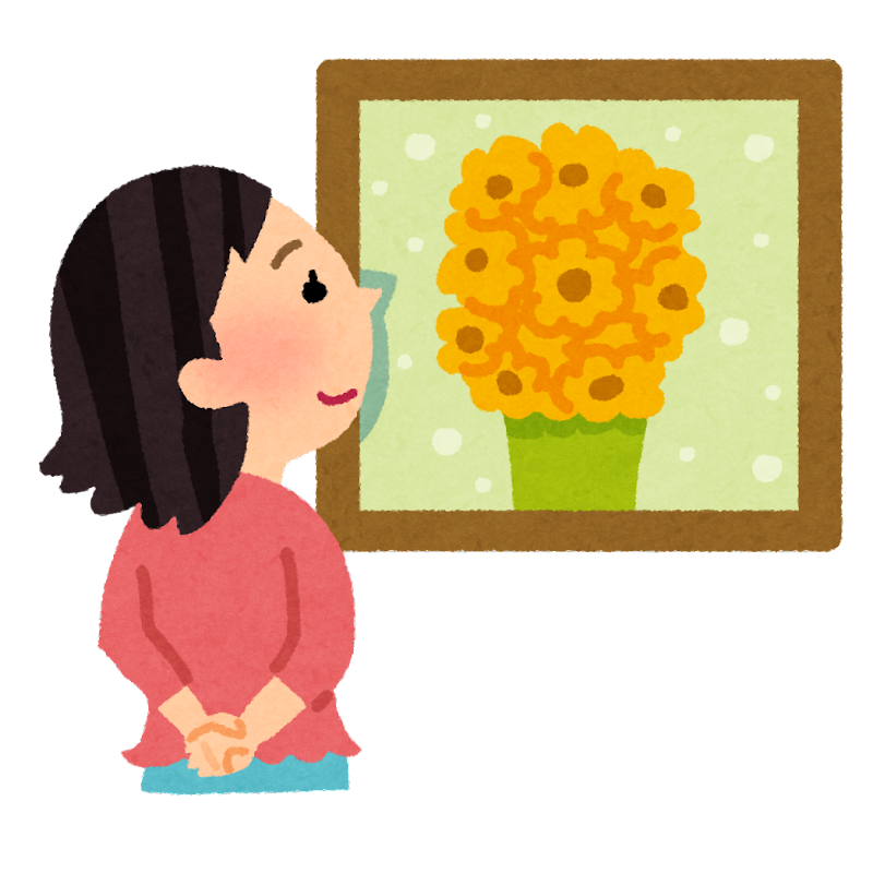 イラスト：絵画を見る人のイラスト