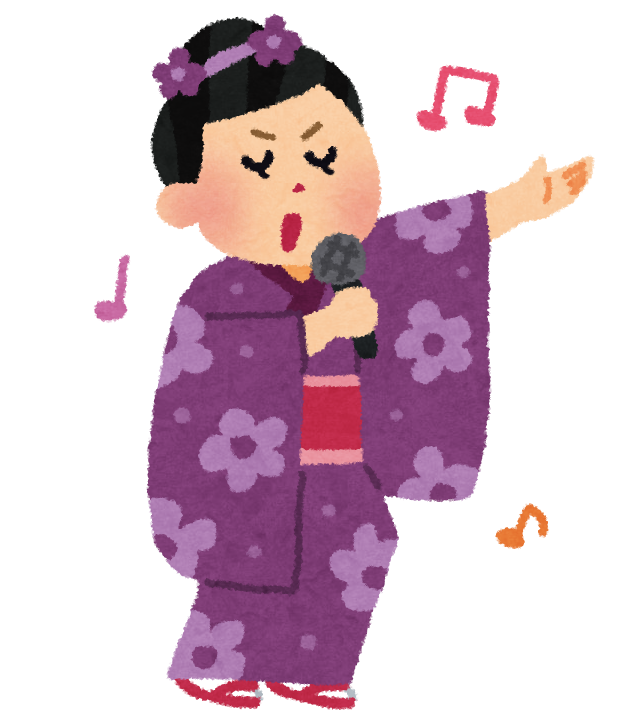 イラスト：着物で歌う人